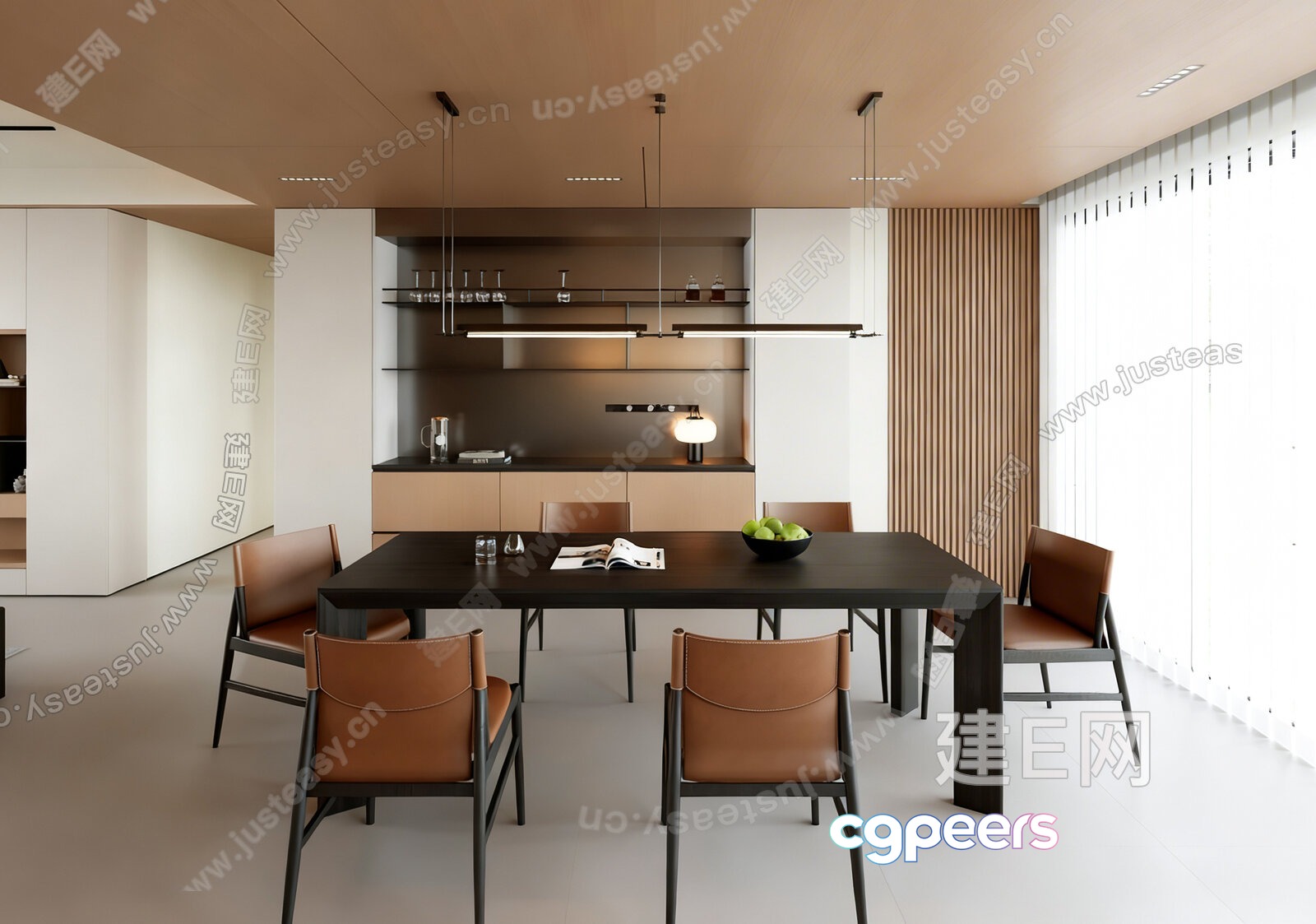 Modern Dining Room 3D Model - 7297 - VRAY Render