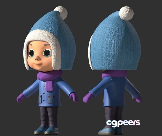 3D Game Assets - Cartoon boy child winter clothing 3D Game Assets - Cartoon boy child winter clothing