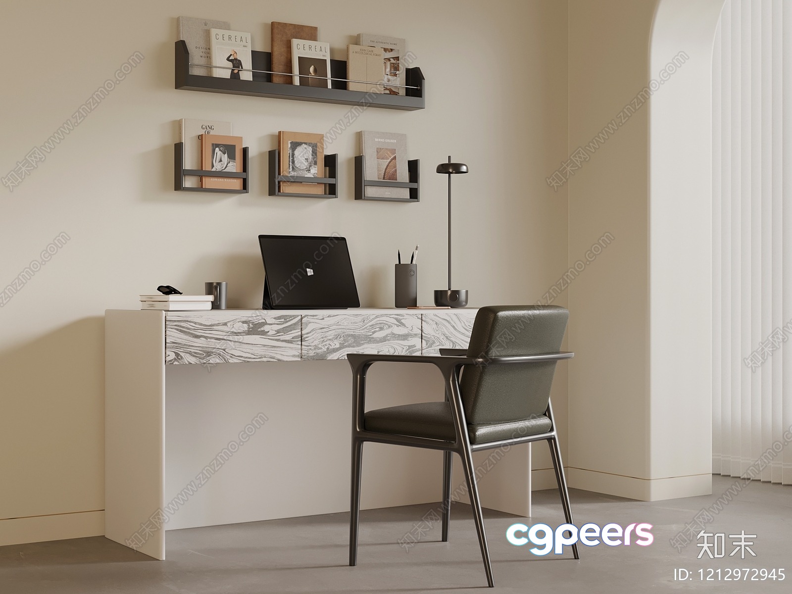 Modern Home Office 3D Model - 7580 - VRAY Render Modern Home Office 3D Model - 7580 - VRAY Render