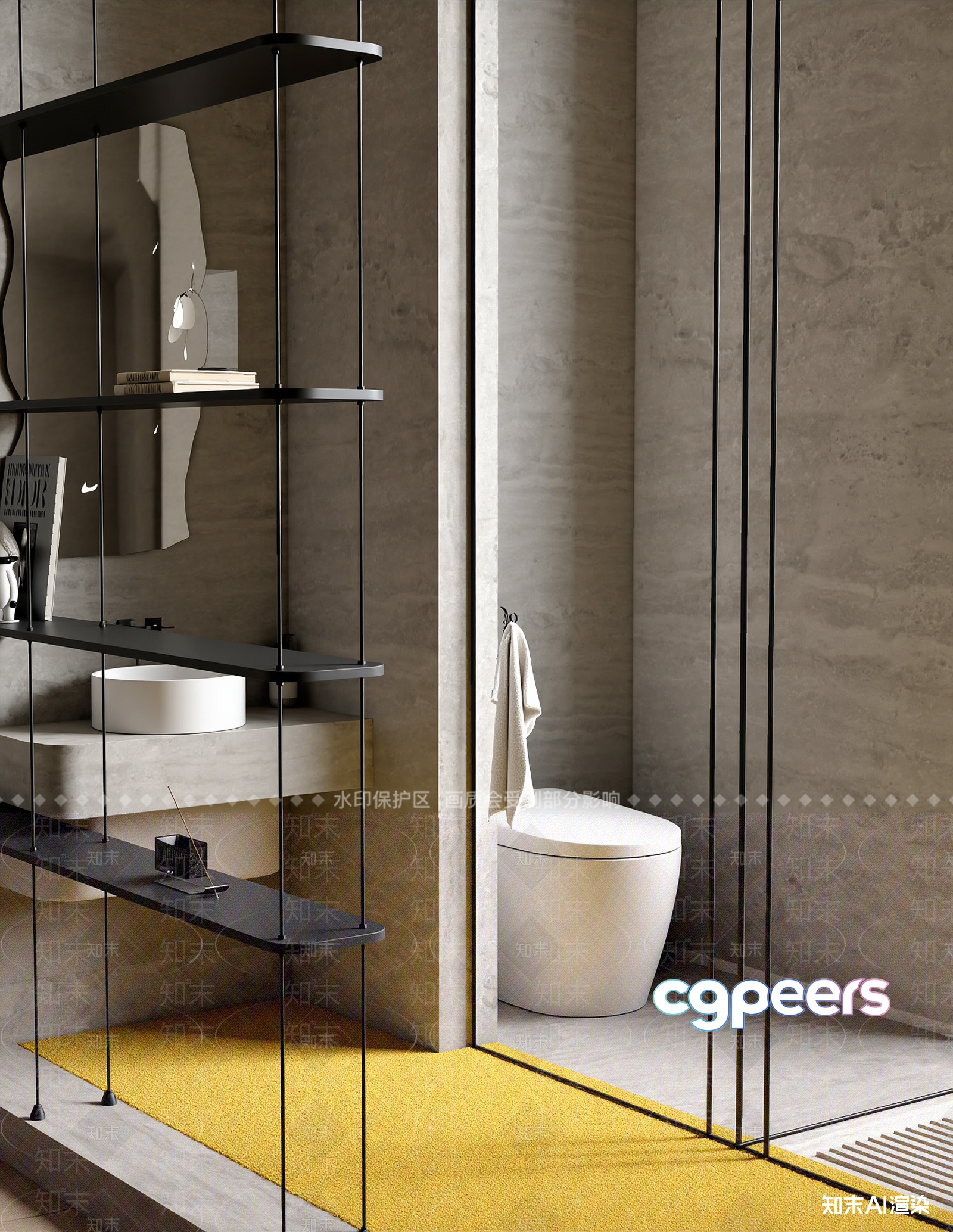 Modern Bathroom 3D Model - 13117 - VRAY Render