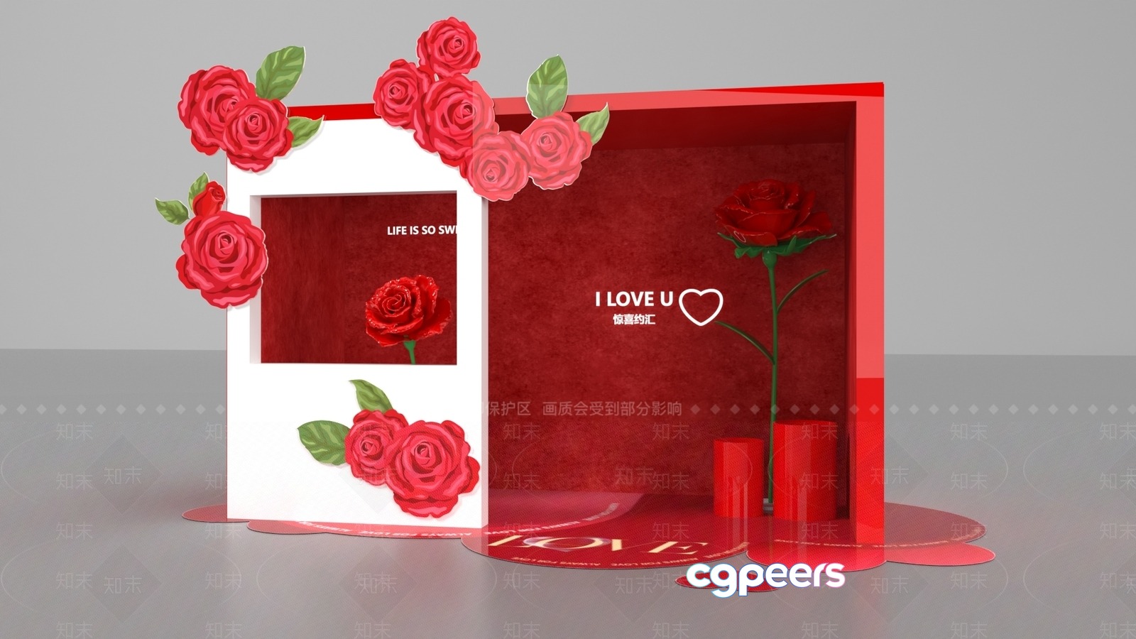 Red Rose Box 3D Model - 9229 - VRAY Render Red Rose Box 3D Model - 9229 - VRAY Render