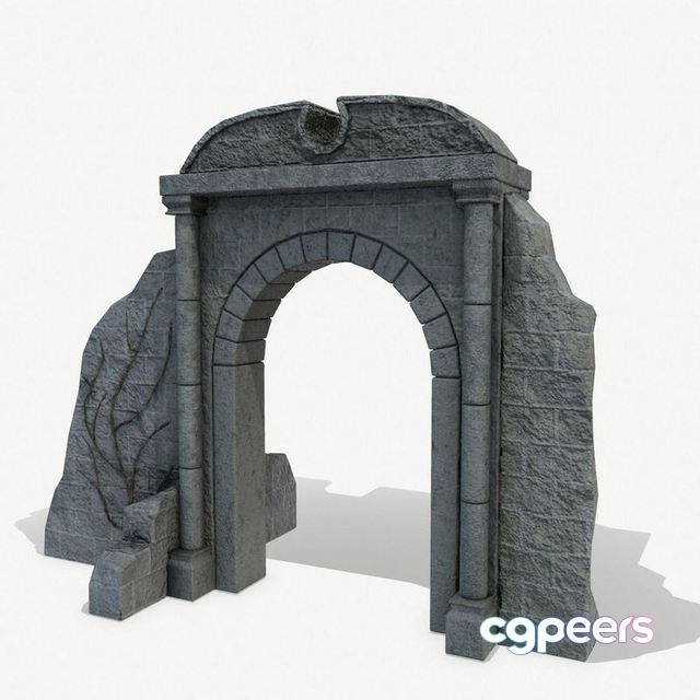 3D Game Assets - Ruined medieval gate Low-poly 3D Game Assets - Ruined medieval gate Low-poly