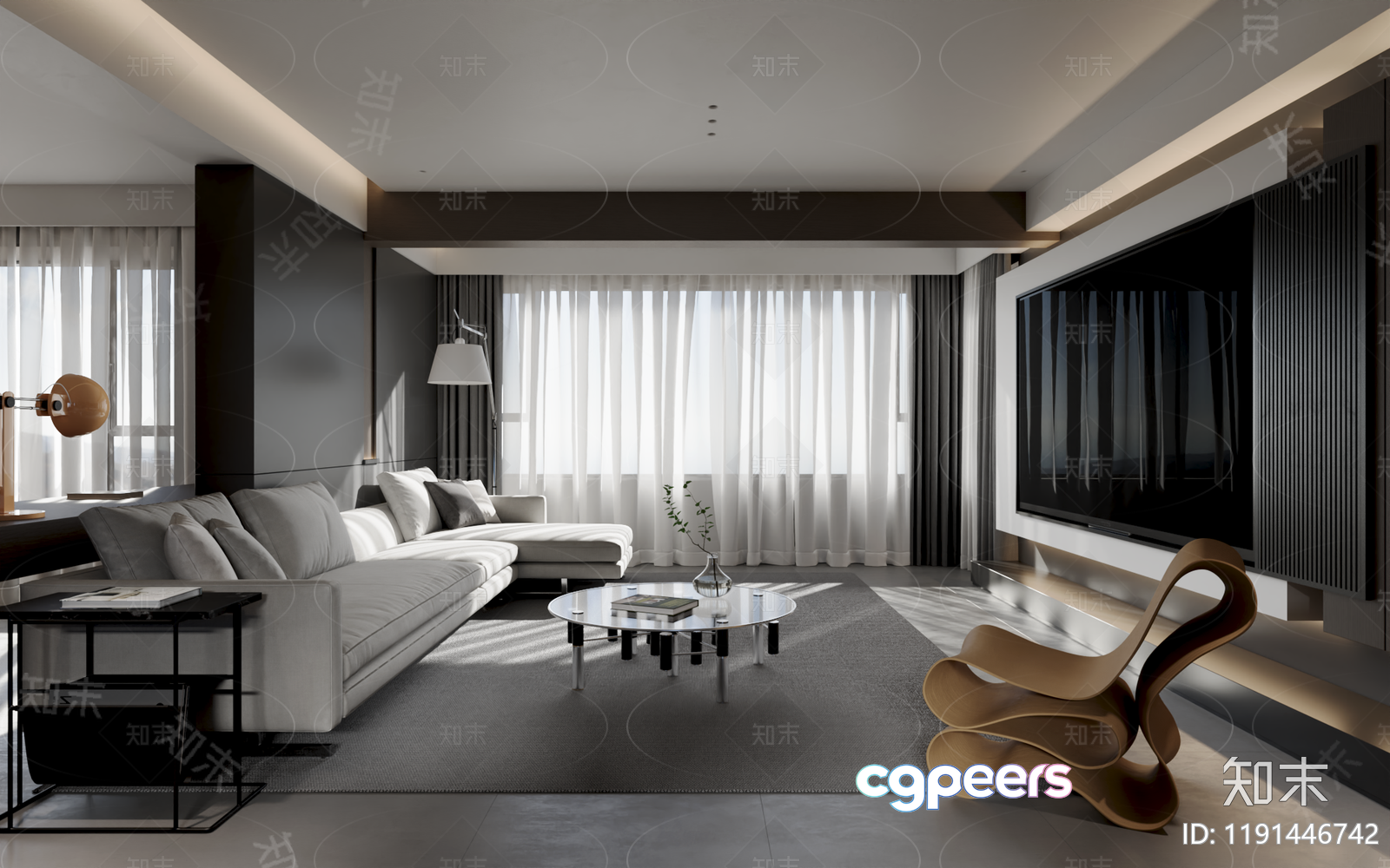 Modern Living Room 3D Model - 9123 - CORONA Render Modern Living Room 3D Model - 9123 - CORONA Render