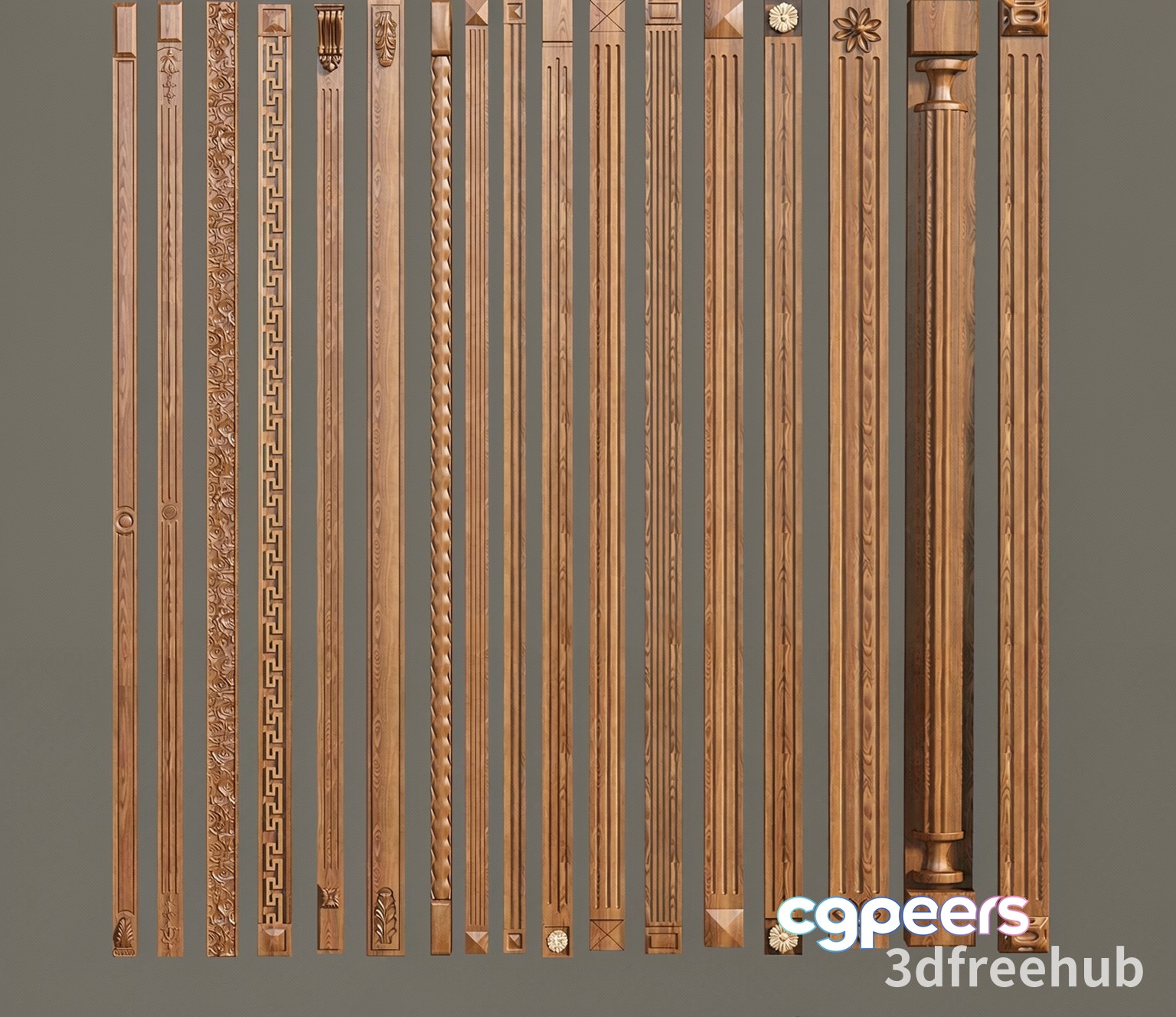 Wooden Decorative Trim 3D Model - 23496 - VRAY Render