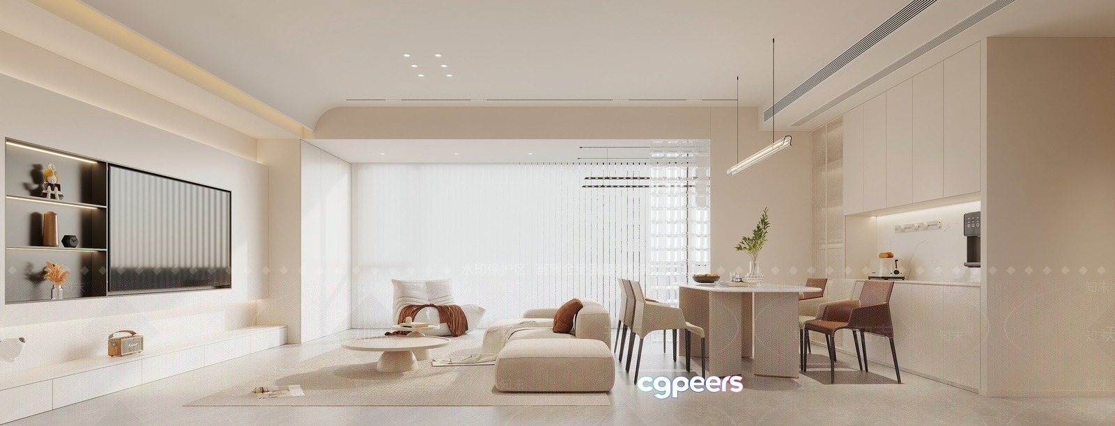 Modern Living Room 3D Model - 14067 - VRAY Render