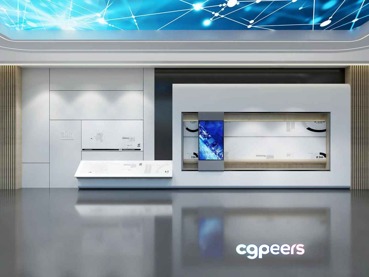 Modern Museum Space 3D Model - 14980 - VRAY Render Modern Museum Space 3D Model - 14980 - VRAY Render