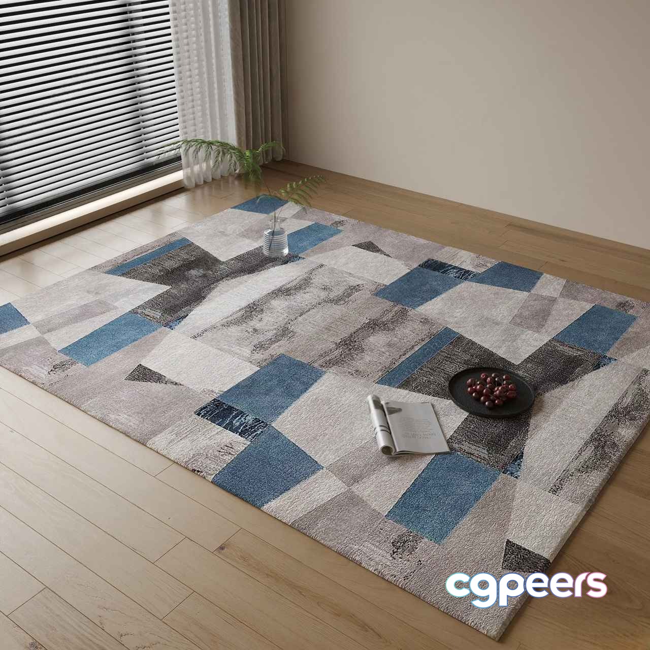 A Geometric Patterned Rug 3D Model - 7381 - CORONA Render