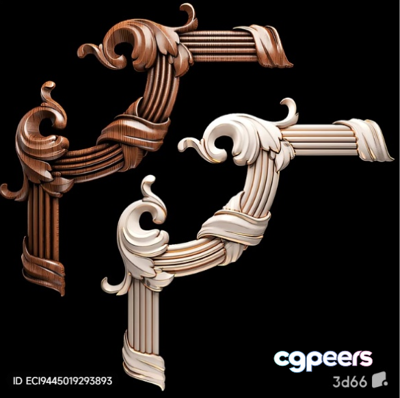 The Main Subject Is A 3D Design Of Ornate Intertwined Wooden 3D Model - 6984 - VRAY Render The Main Subject Is A 3D Design Of Ornate Intertwined Wooden 3D Model - 6984 - VRAY Render