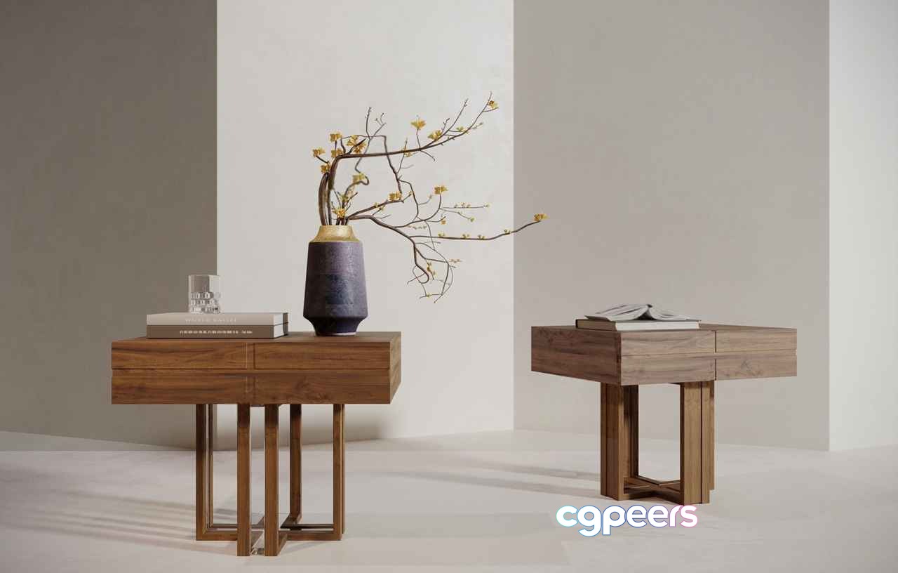 Modern Wooden Tables 3D Model - 19177 - CORONA Render