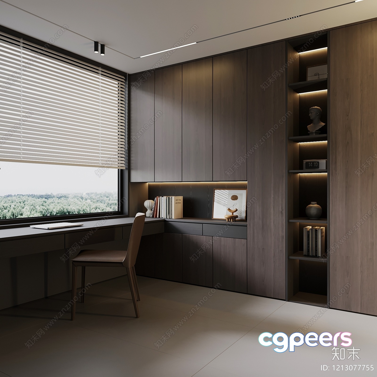 Modern Home Office 3D Model - 7891 - VRAY Render
