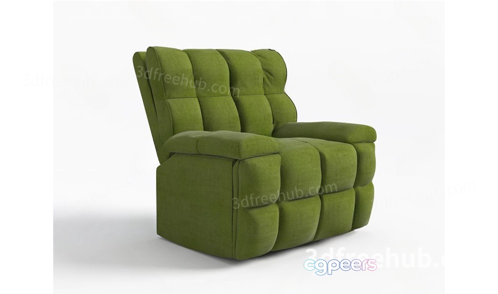 A Green Armchair 3D Model - 324 - VRAY Render