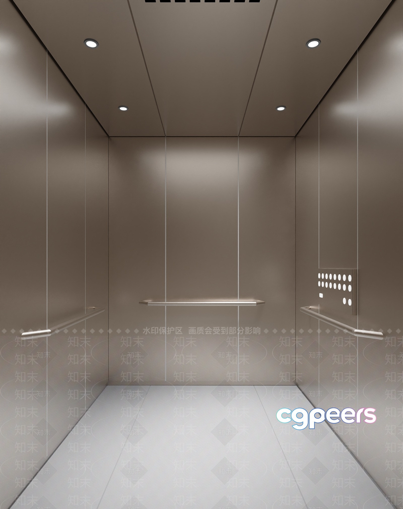 Modern Elevator Interior 3D Model - 20128 - VRAY Render