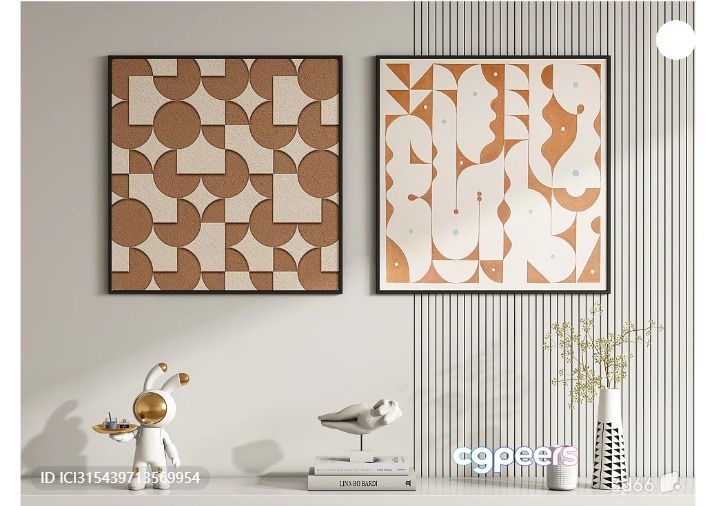 Modern Art Decor 3D Model - 9967 - VRAY Render