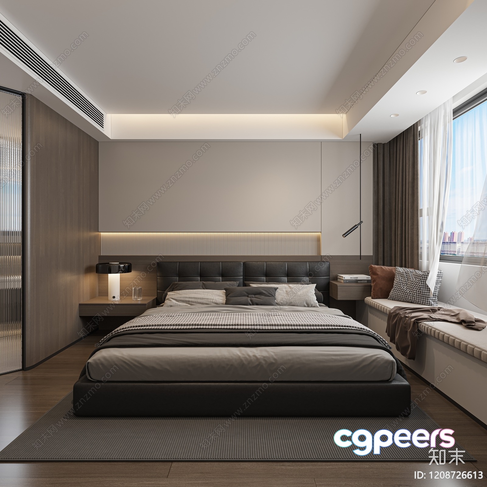 Cozy Modern Bedroom 3D Model - 2402 - VRAY Render Cozy Modern Bedroom 3D Model - 2402 - VRAY Render