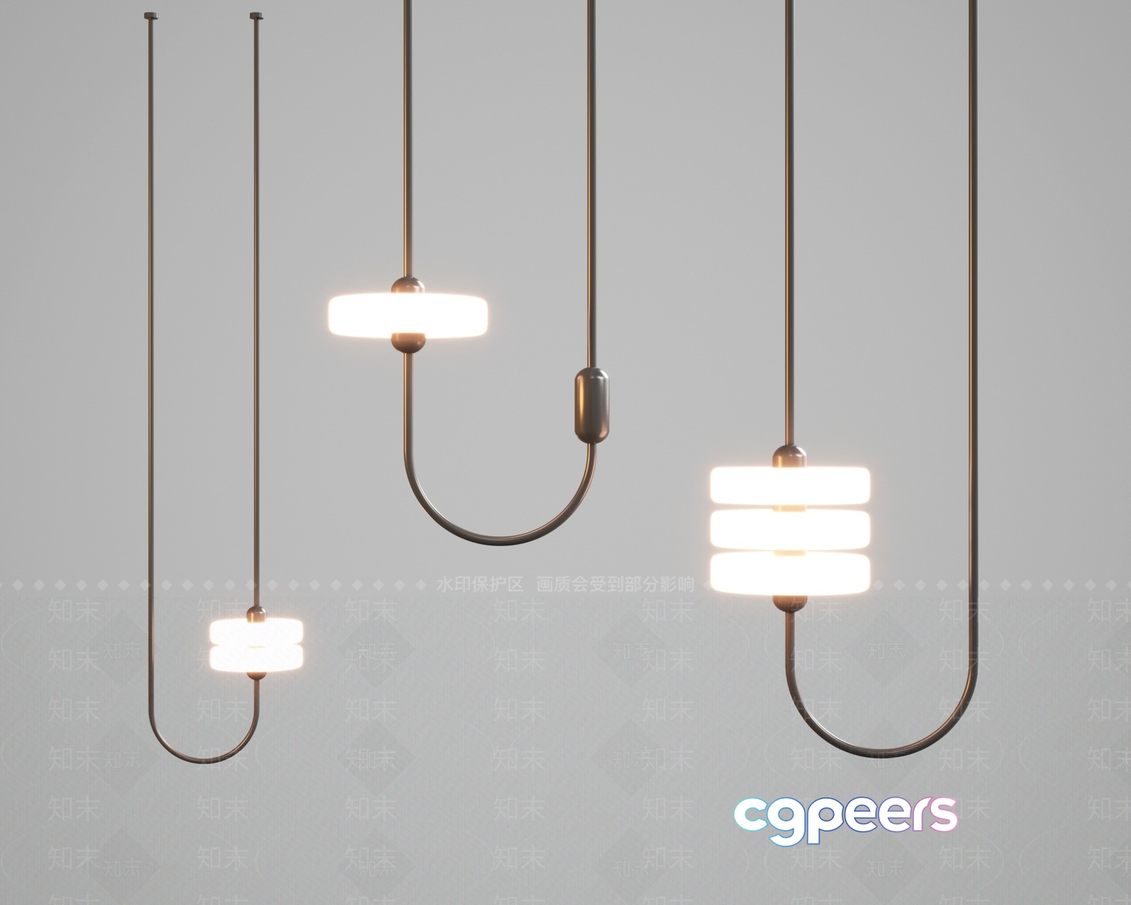 Modern Hanging Lights 3D Model - 10870 - VRAY Render