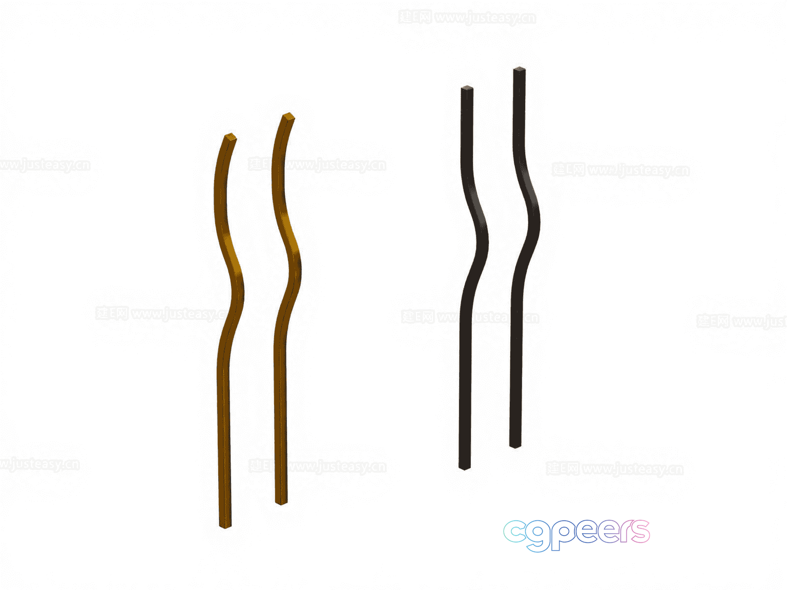 Wooden Walking Sticks 3D Model - 14371 - VRAY Render