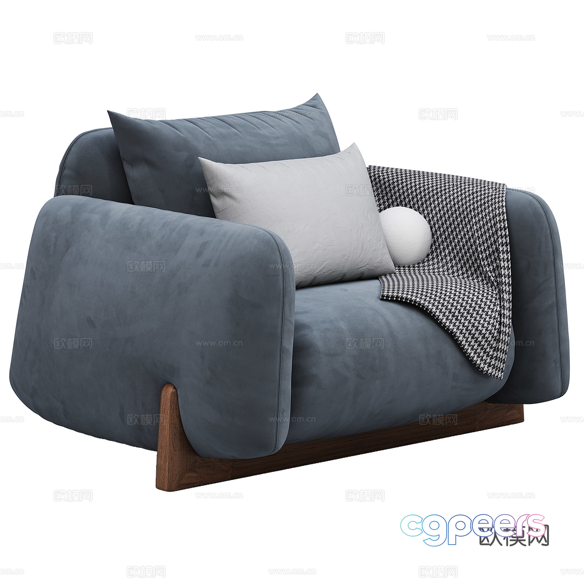 A Modern Gray Couch 3D Model - 21742 - VRAY Render