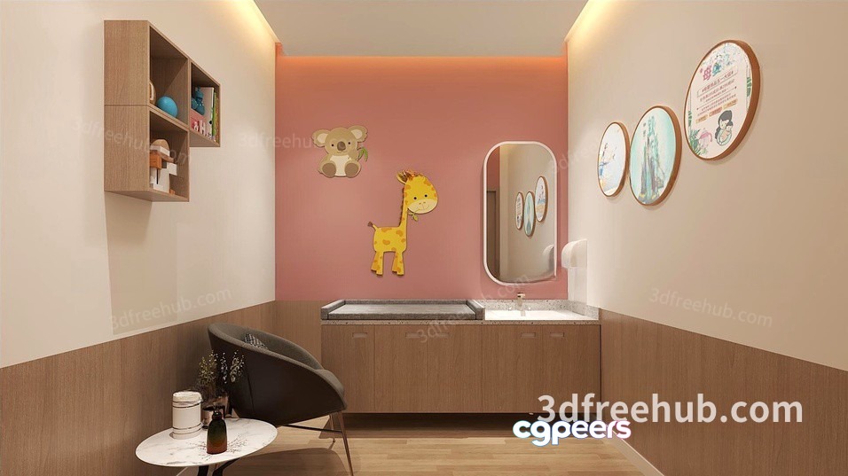 A Children'S Bathroom 3D Model - 19664 - VRAY Render
