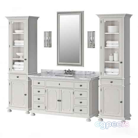 A White Bathroom Vanity 3D Model - 2624 - VRAY Render A White Bathroom Vanity 3D Model - 2624 - VRAY Render