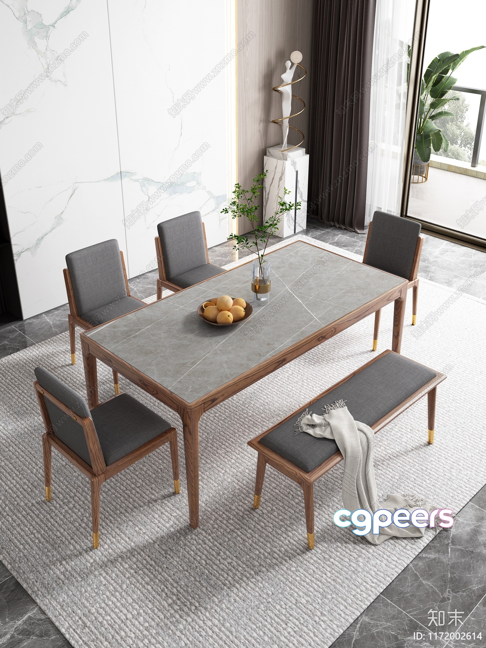 A Dining Room With A Table And Chairs 3D Model - 15681 - VRAY Render A Dining Room With A Table And Chairs 3D Model - 15681 - VRAY Render