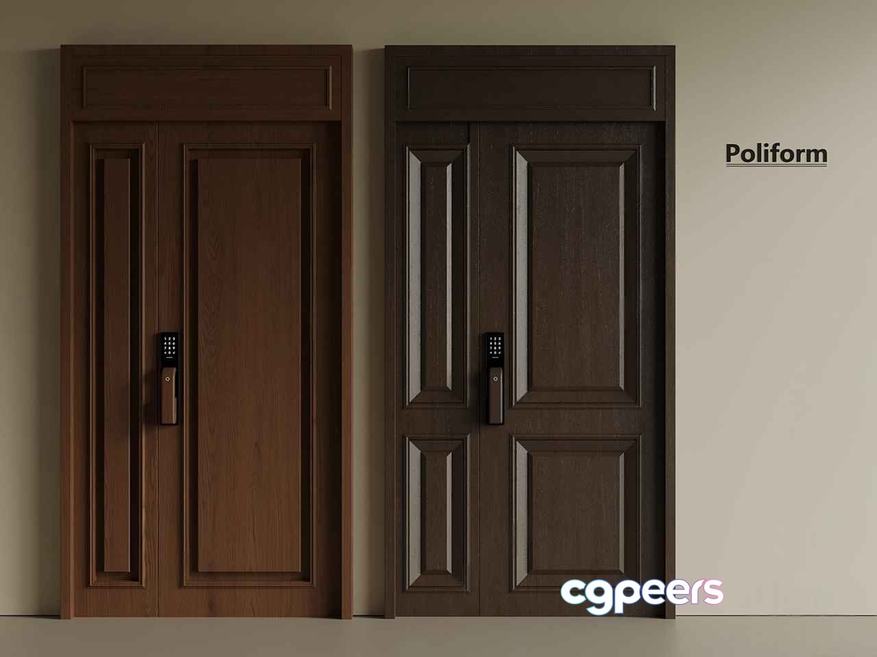 Poliform Doors 3D Model - 1983 - VRAY Render