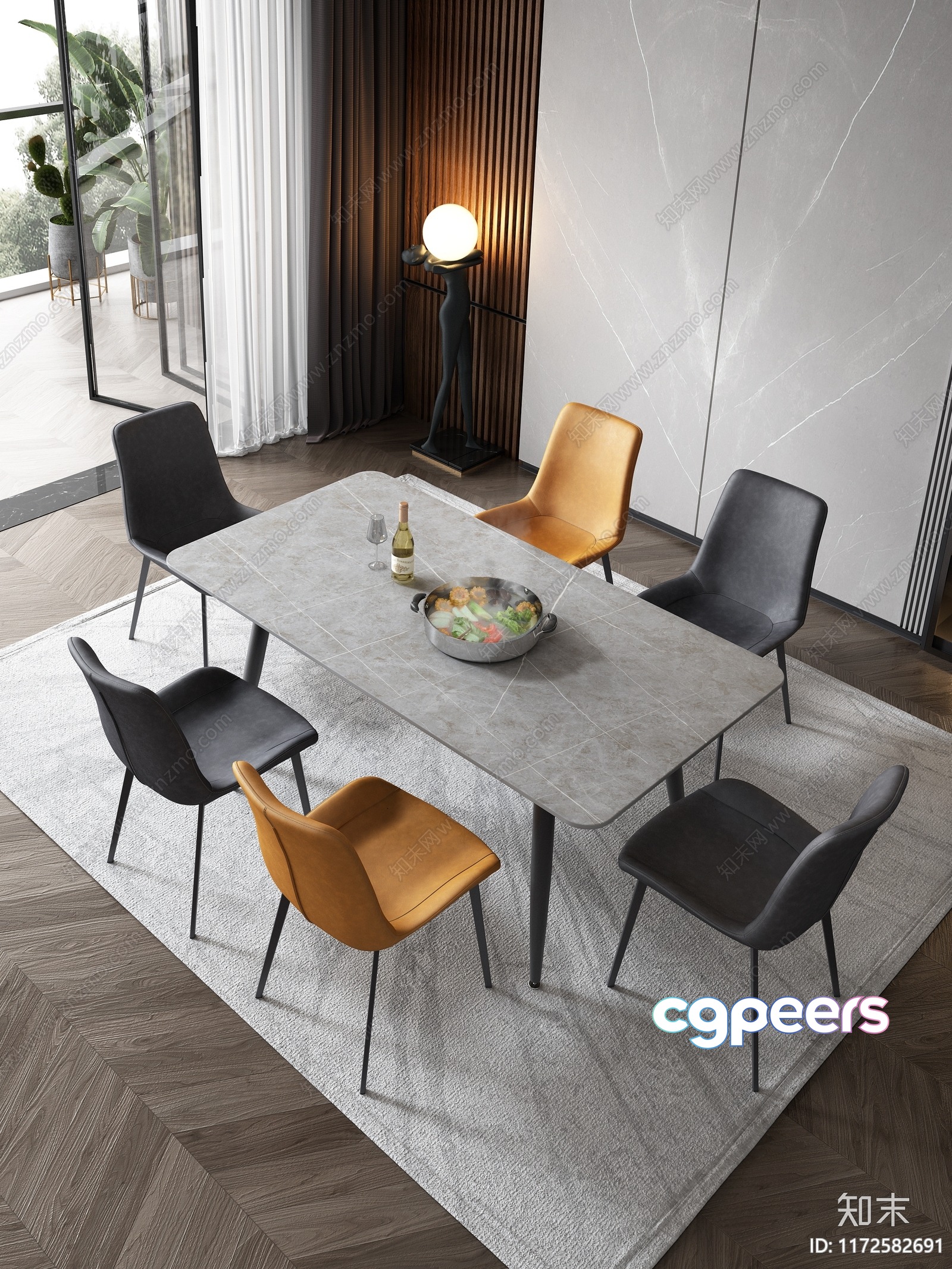 Modern Dining Table 3D Model - 4889 - VRAY Render Modern Dining Table 3D Model - 4889 - VRAY Render