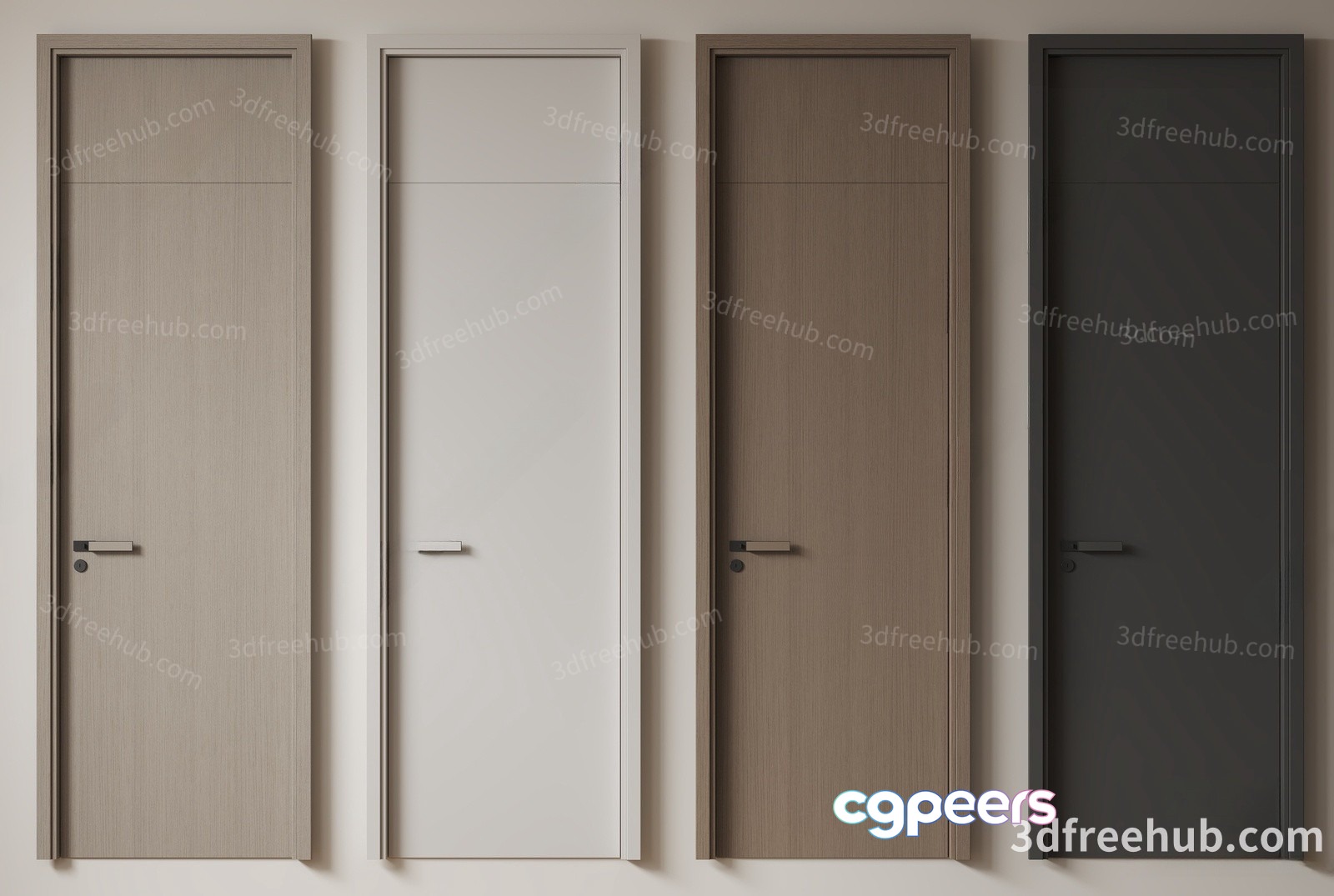 Four Doors 3D Model - 21623 - VRAY Render
