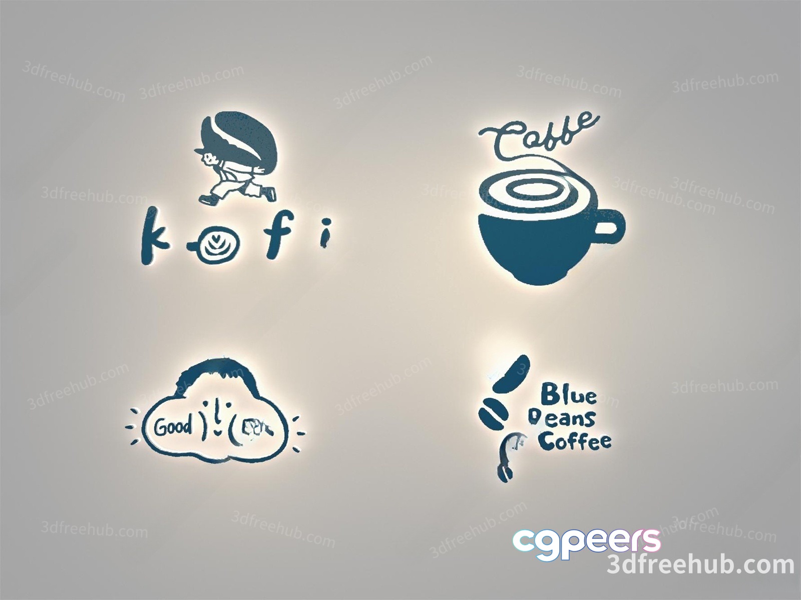 A Logo For A Coffee Shop Featuring A Simple And Modern Design 3D Model - 21628 - VRAY Render A Logo For A Coffee Shop Featuring A Simple And Modern Design 3D Model - 21628 - VRAY Render