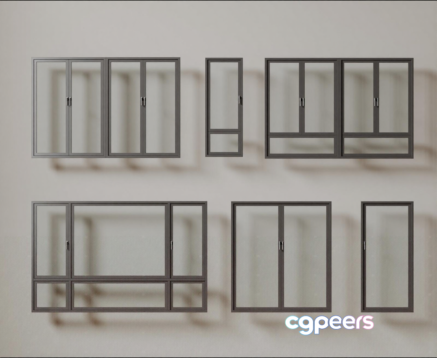 A Collection Of Windows 3D Model - 7695 - CORONA Render A Collection Of Windows 3D Model - 7695 - CORONA Render