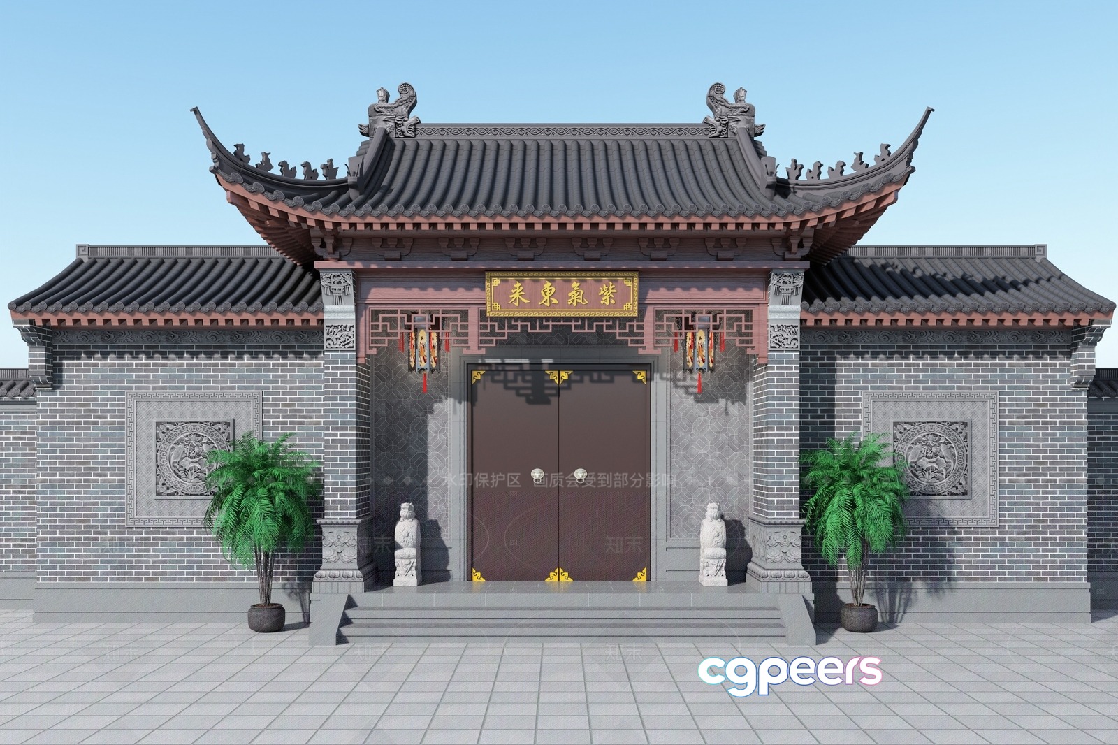Traditional Asian Architecture 3D Model - 4014 - VRAY Render