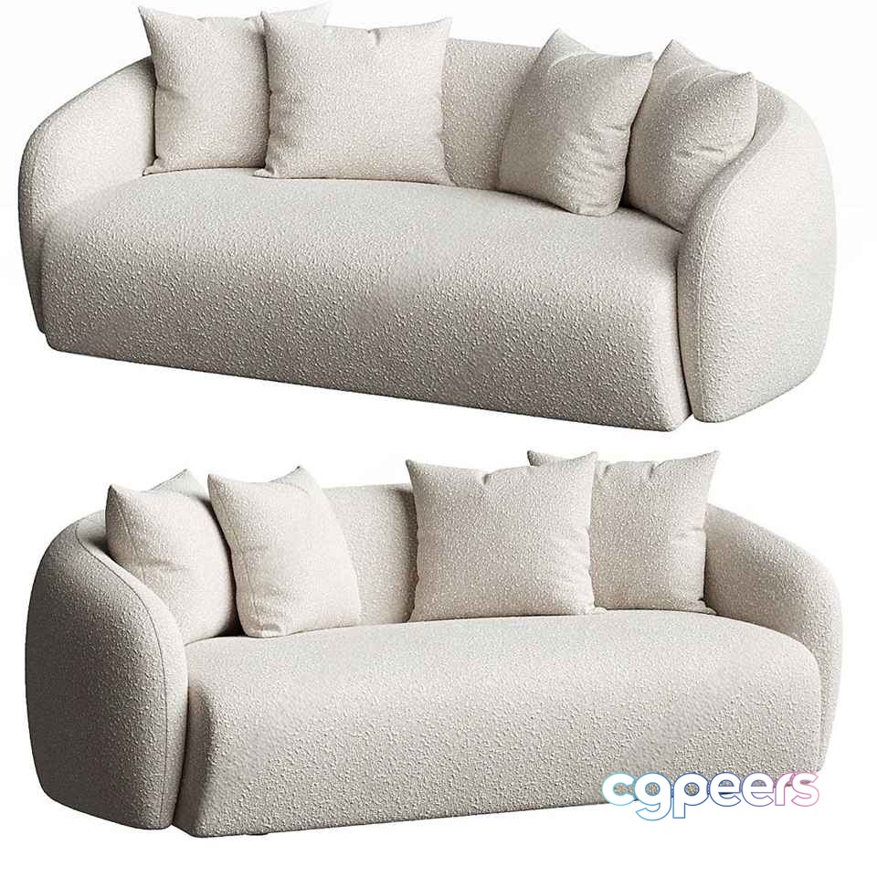 Modern Light Gray Sofa 3D Model - 158 - VRAY Render
