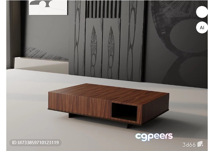 Modern Wooden Coffee Table 3D Model - 18093 - VRAY Render
