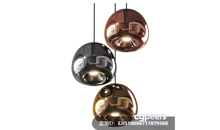 Gold Light Fixture 3D Model - 539 - VRAY Render
