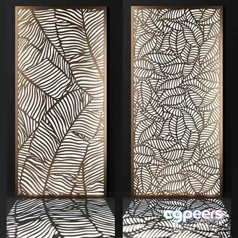 Leafy Wall Decor 3D Model - 7960 - CORONA Render Leafy Wall Decor 3D Model - 7960 - CORONA Render