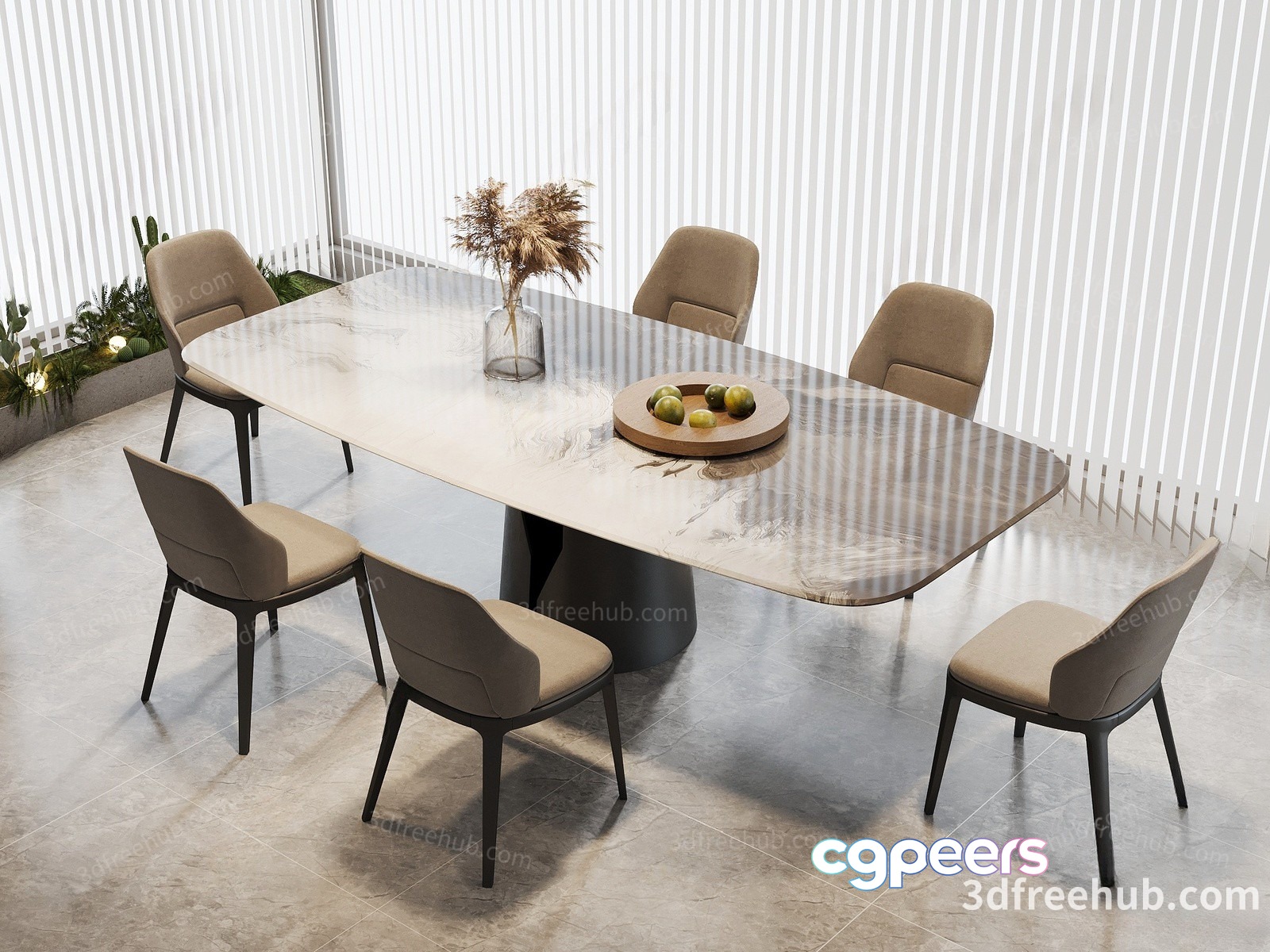 Modern Dining Room 3D Model - 18570 - VRAY Render Modern Dining Room 3D Model - 18570 - VRAY Render
