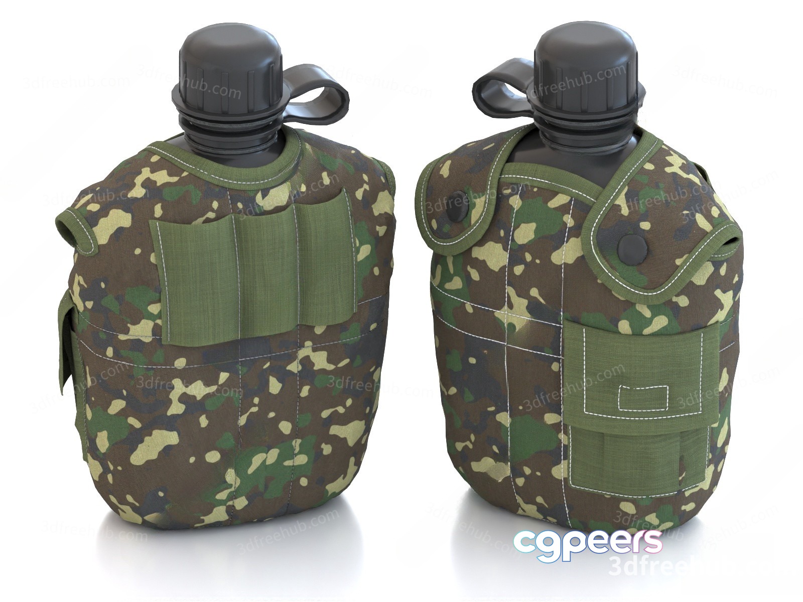 Camo Water Bottle Holder 3D Model - 19256 - VRAY Render