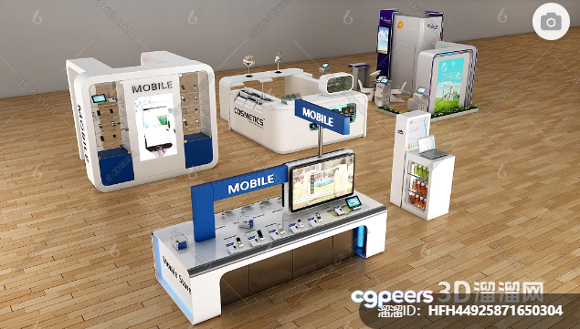 A 3D Mobile Store 3D Model - 9362 - VRAY Render