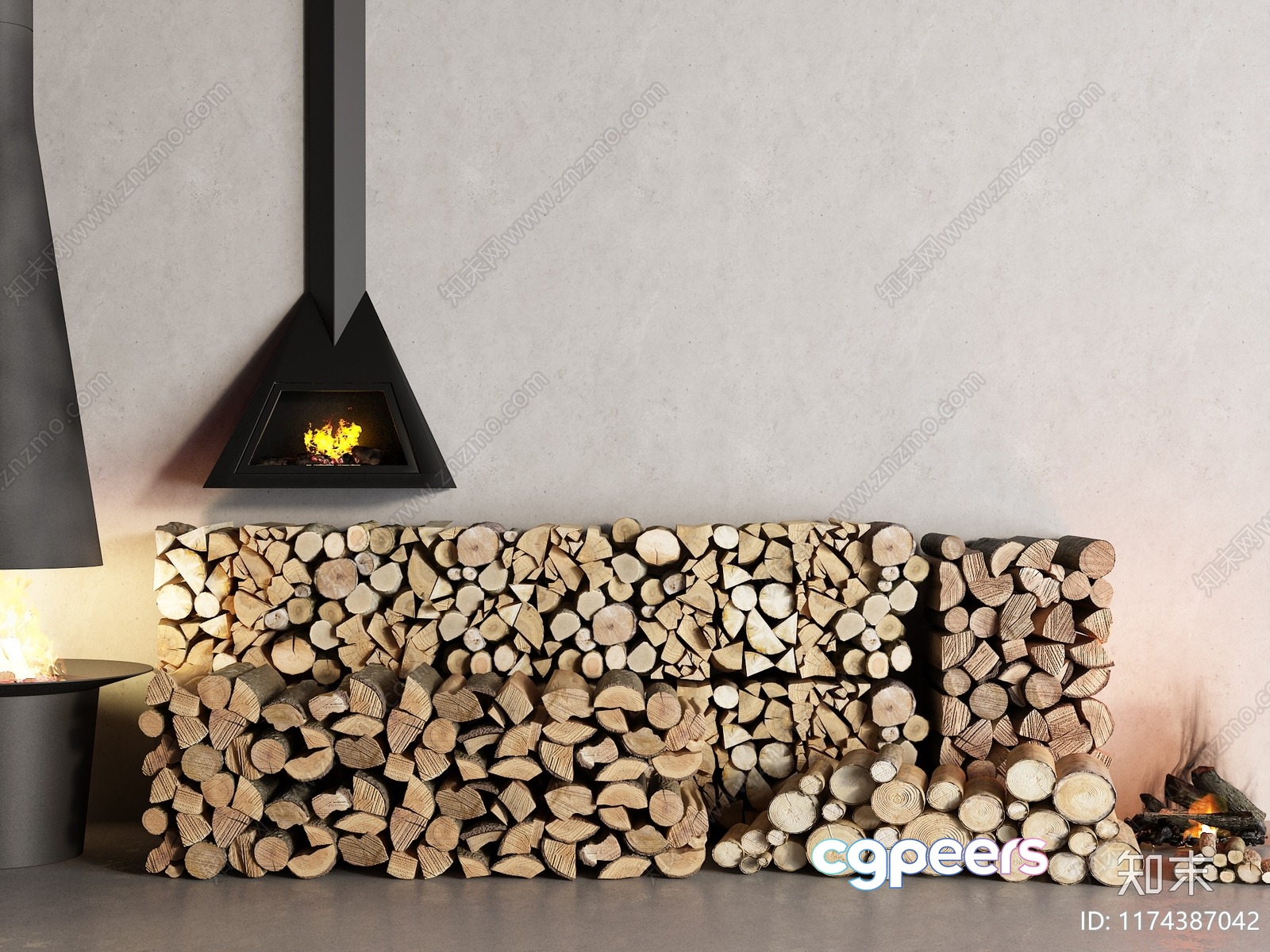 Wooden Log Pile 3D Model - 4873 - VRAY Render Wooden Log Pile 3D Model - 4873 - VRAY Render