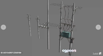 A Metal Antenna 3D Model - 6093 - VRAY Render