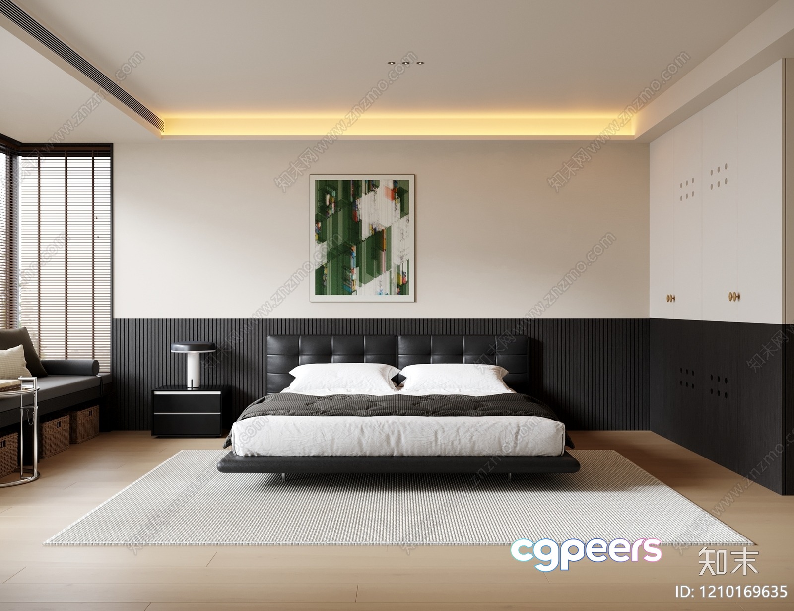 Modern Bedroom Design 3D Model - 8897 - VRAY Render
