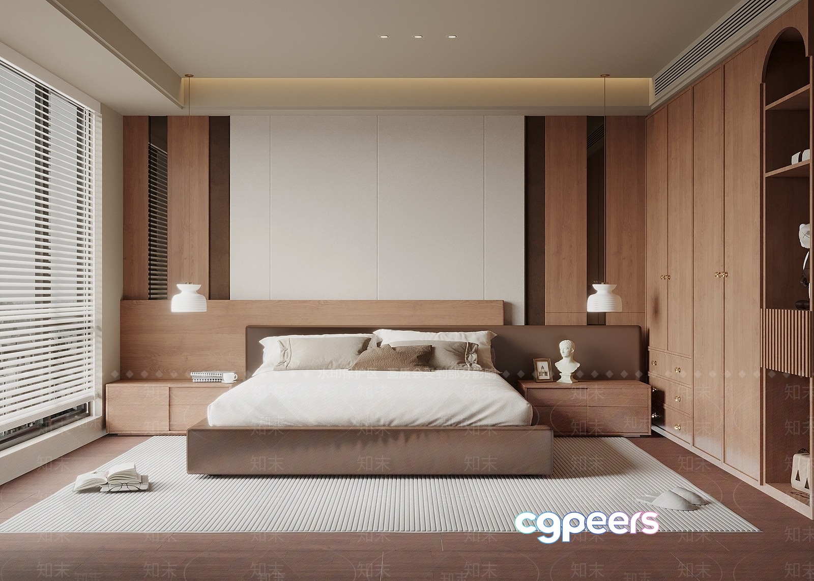 Modern Master Bedroom 3D Model - 1619 - VRAY Render