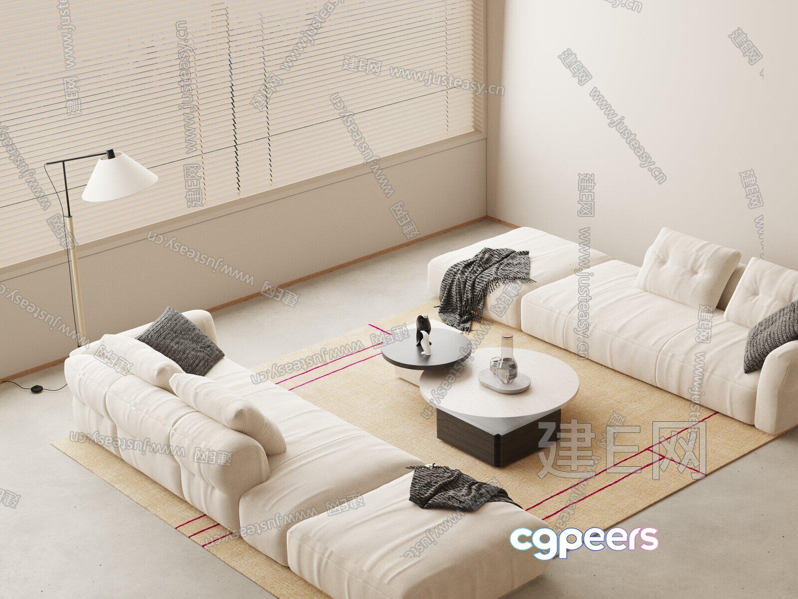 Modern Living Room 3D Model - 4093 - VRAY Render