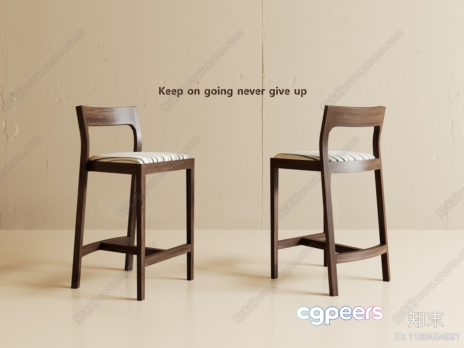 Modern Wooden Bar Stools 3D Model - 11323 - CORONA Render Modern Wooden Bar Stools 3D Model - 11323 - CORONA Render