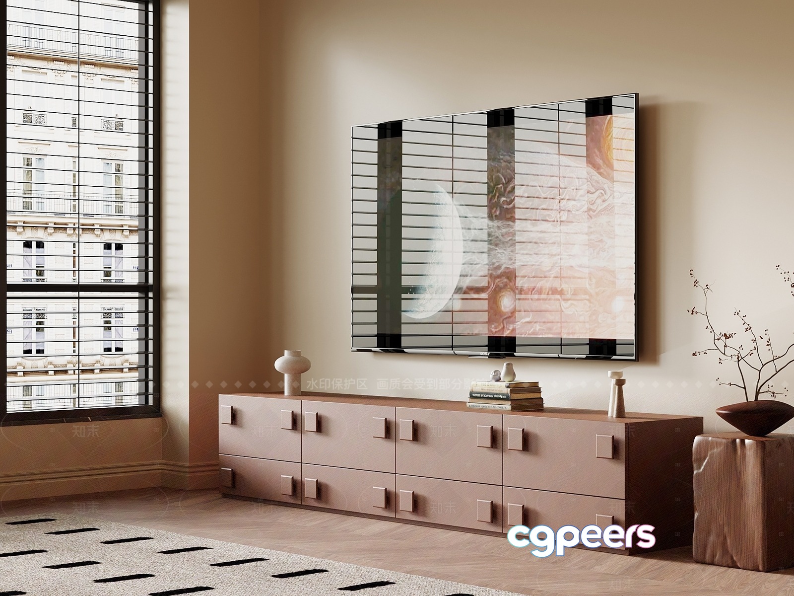 Modern Living Room 3D Model - 353 - VRAY Render