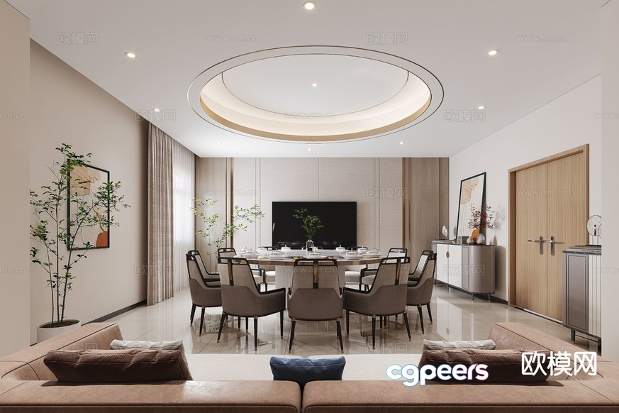 Modern Dining Room 3D Model - 16924 - VRAY Render Modern Dining Room 3D Model - 16924 - VRAY Render