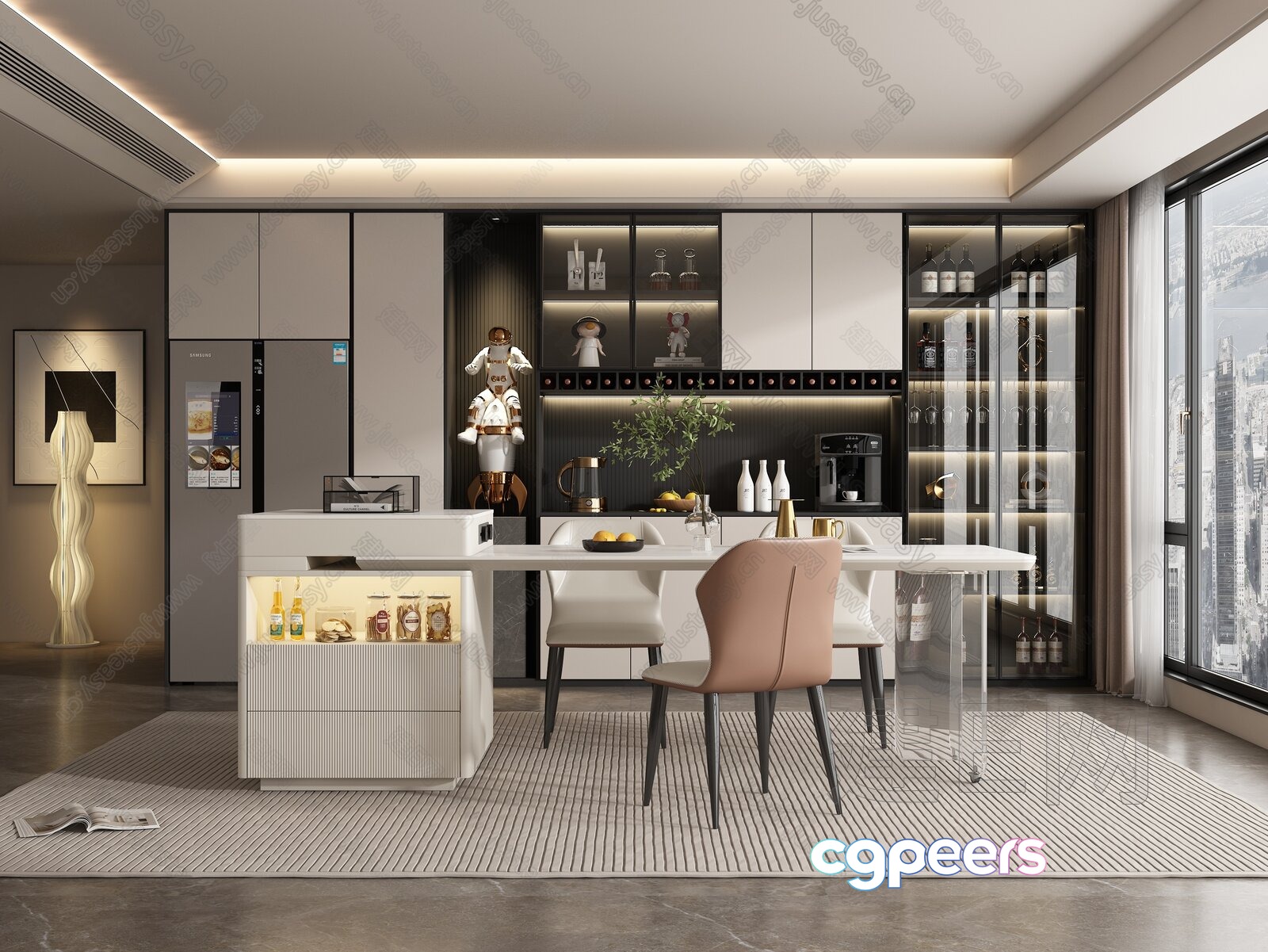 Modern Kitchen 3D Model - 21423 - VRAY Render