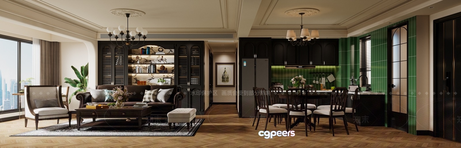 Modern Living Room 3D Model - 19834 - VRAY Render