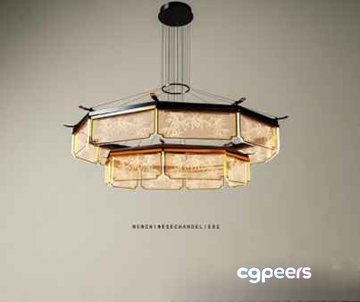 Gold Light Fixture 3D Model - 17921 - VRAY Render