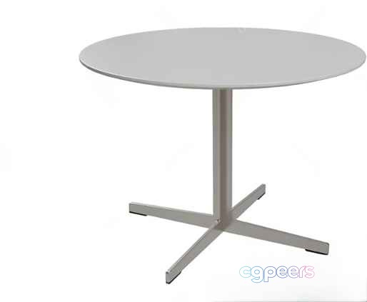A Round Table With A Metal Base 3D Model - 9340 - VRAY Render