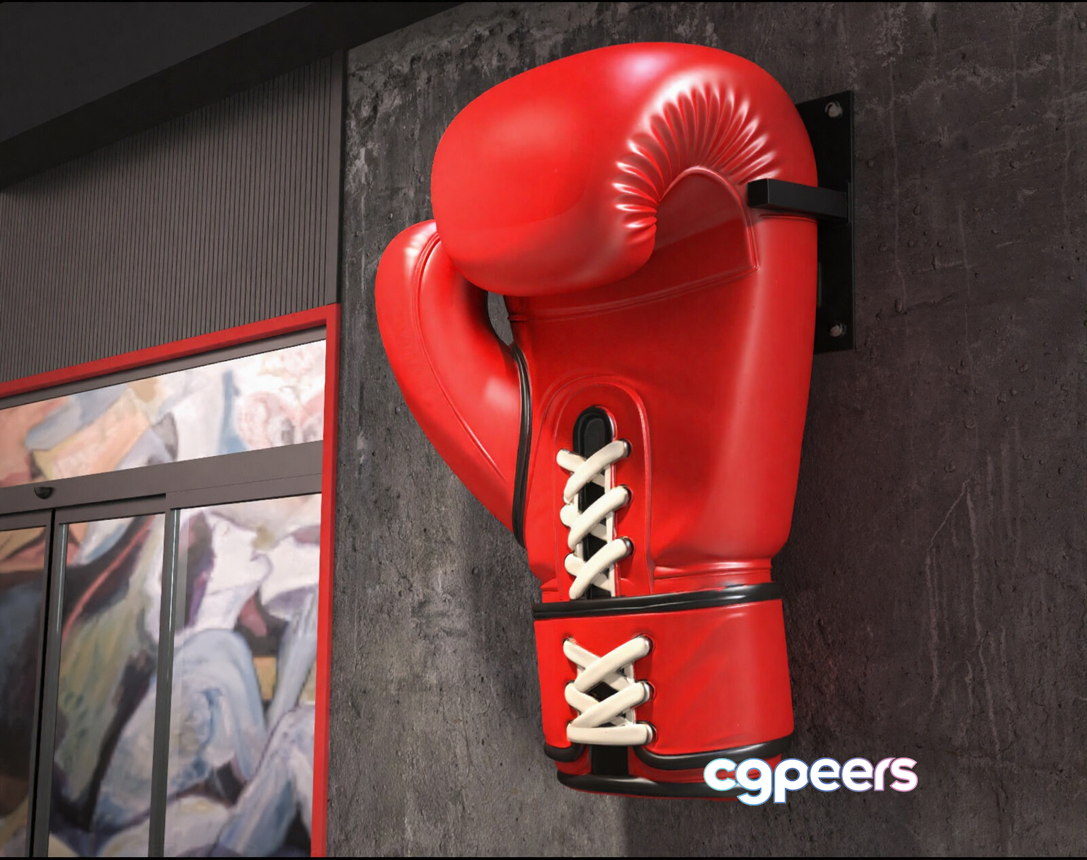 A Red Boxing Glove 3D Model - 13944 - VRAY Render